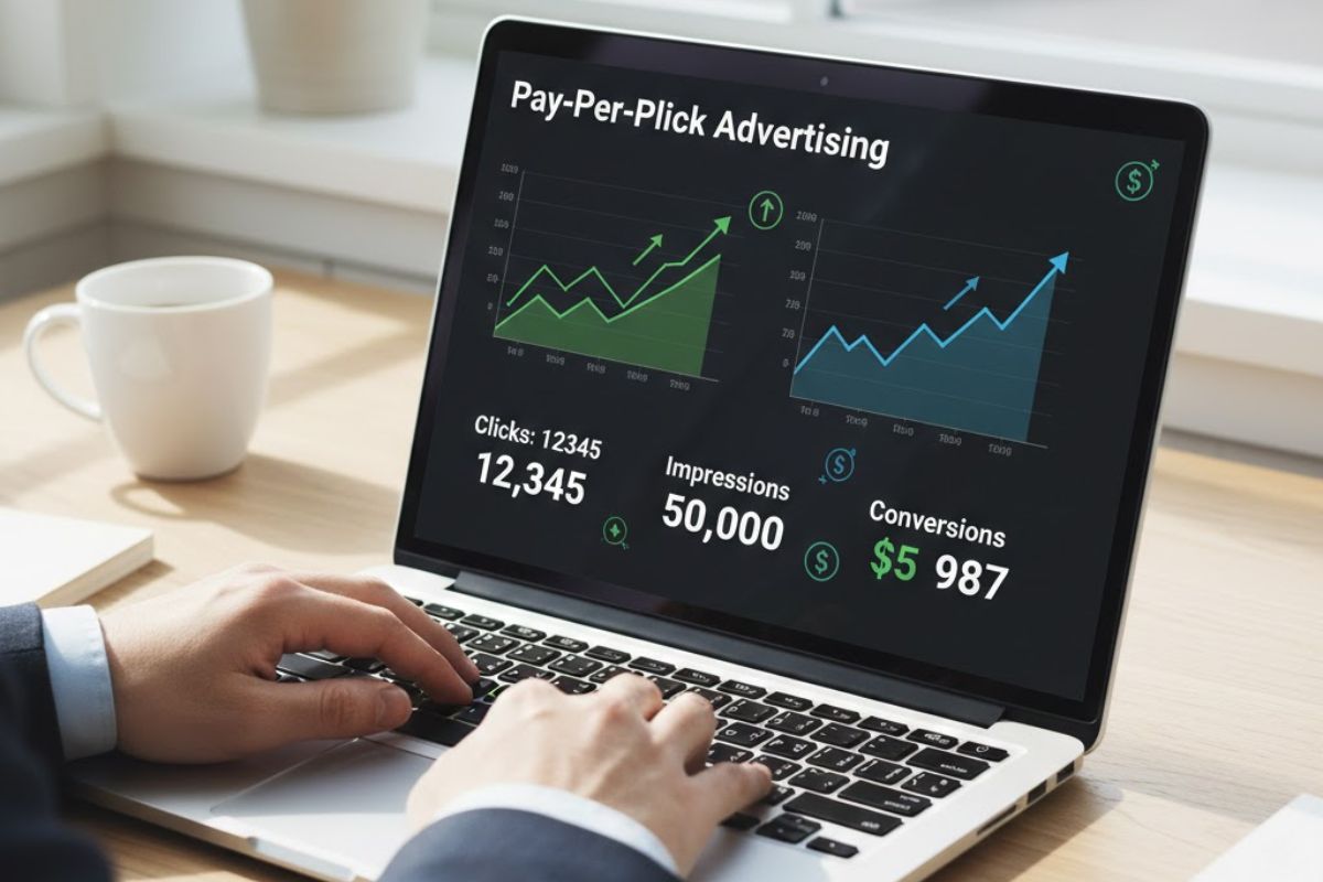 A laptop showcasing PPC